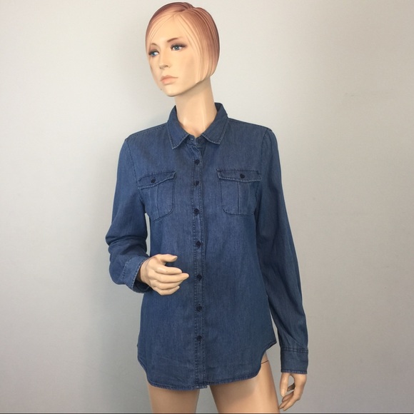 Per Se Tops - 5/$20🟡 Per Se Chambray Button Down Shirt Medium